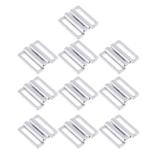 predolo 10 Stück Bademode Schnalle Set, Silber, 19 mm von predolo