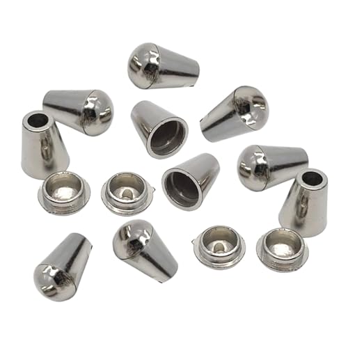 predolo 10 Stück Kordelstopper Seilbefestiger Kordelenden Glockenstopper Stopperverschluss Vielseitig Verwendbar für Sportbekleidung Und Rucksäcke, Silber von predolo
