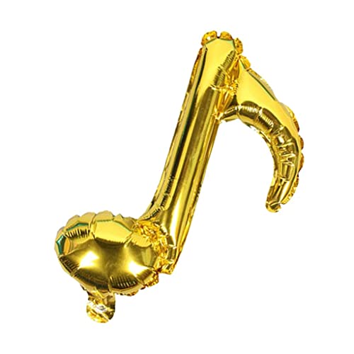 predolo 10er Packung Aluminiumfolie Ballons in Musiknotenform - Dekoration für Festivals und Geburtstagsfeiern, Gold einzelne Musiknote, 39 x 18cm von predolo