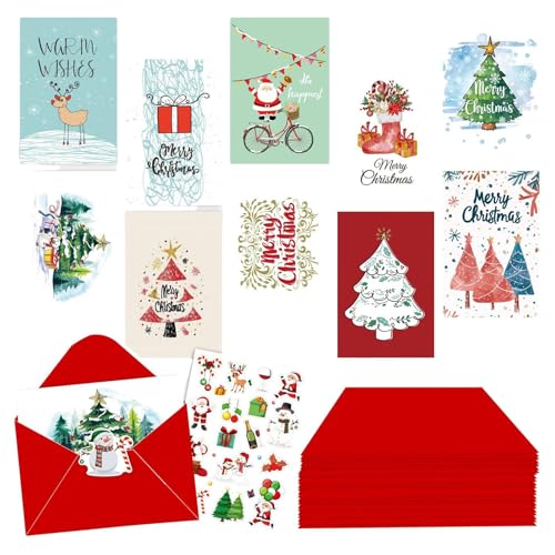 predolo 12 Stück Weihnachtskarten, Verschiedene Elche mit Umschlägen für Frauen, Männer, Freunde, Kinder predolo 12 Stück Weihnachtskarten, Verschiedene Elche mit Umschlägen für Frauen, Männer, Freunde, Kinder von predolo