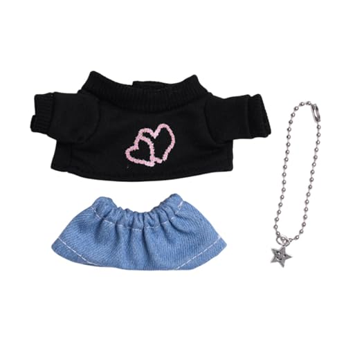 predolo 3 stück Puppe T-Shirt Puppe Kleidung Puppe Outfit Mini für 15/17 Puppen Anhänger Puppe, Schwarz Und Herz predolo 3 stück Puppe T-Shirt Puppe Kleidung Puppe Outfit Mini für 15/17 Puppen Anhänger Puppe, Schwarz Und Herz von predolo