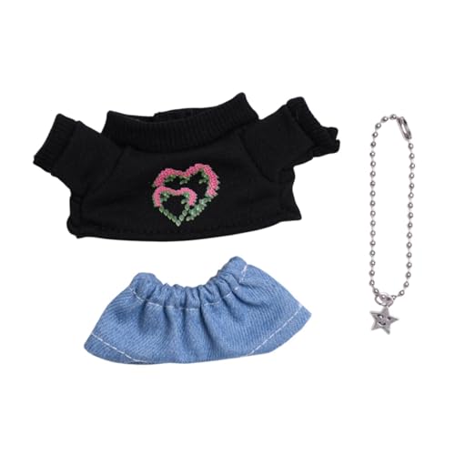 predolo 3 stück Puppe T-Shirt Puppe Kleidung Puppe Outfit Mini für 15/17 Puppen Anhänger Puppe, Schwarzes Und Grünes Blatt predolo 3 stück Puppe T-Shirt Puppe Kleidung Puppe Outfit Mini für 15/17 Puppen Anhänger Puppe, Schwarzes Und Grünes Blatt von predolo