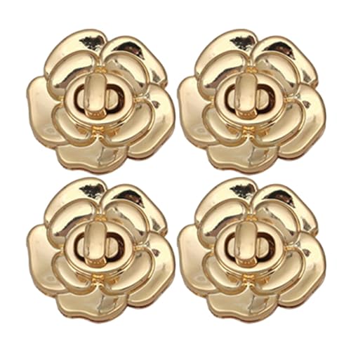 predolo 4 Stück Taschen Drehverschlüsse, Taschenverschluss Hardware, Handtaschenschloss, Stabiler Drehverschluss für Geldbörsen Zur Herstellung von Handtasche, Gold von predolo