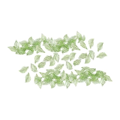 predolo 50 Stück Blattanhänger, Lose Perlen, Dekoration, Handgefertigt, Stilvoll, Zubehör Zur Schmuckherstellung, Blattförmige Anhänger für DIY Bastelarbeiten, Hellgrün, 1.5x1.4 cm predolo 50 Stück Blattanhänger, Lose Perlen, Dekoration, Handgefertigt, Stilvoll, Zubehör Zur Schmuckherstellung, Blattförmige Anhänger für DIY Bastelarbeiten, Hellgrün, 1.5x1.4 cm von predolo