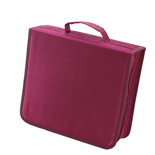 predolo DVD-Hülle, CD-Hülle, Aufbewahrung, 256 GB Kapazität, staubdichte Tragehüllen, elegant, mit Reißverschluss, Disc-Aufbewahrungsmappe für Home Office, Burgund von predolo