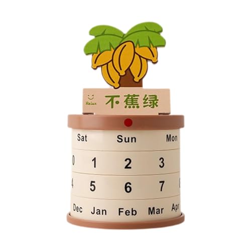 predolo Drehbarer Kalender in Blumentopfform, Dekorativer, Lustiger, Drehbarer Tischkalender für Zuhause, Schreibtisch, Schrank, Bauernhaus Dekor, Keine Sorge von predolo