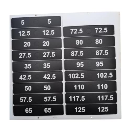 predolo Etiketten für Gewichtsstapel, 5 Kg bis 125 Kg, Zahlenaufkleber für Fitnessstudio Trainingszubehör von predolo
