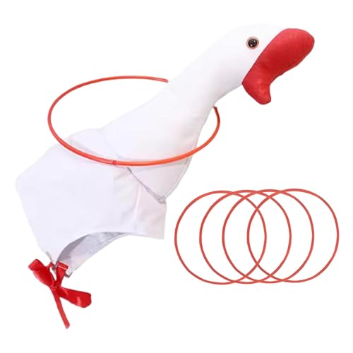 predolo Gänse Kopfbedeckung Lustiger Partyhut Tierhut Kostüm Mütze Plüschtier Kappe Aus Weichem Plüsch mit Kreativem Langem Hals für Erwachsene bei Halloween, mit Ring predolo Gänse Kopfbedeckung Lustiger Partyhut Tierhut Kostüm Mütze Plüschtier Kappe Aus Weichem Plüsch mit Kreativem Langem Hals für Erwachsene bei Halloween, mit Ring von predolo