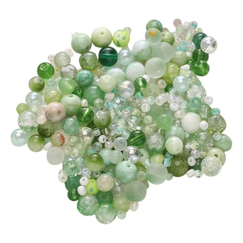predolo Glasperlen Zur Schmuckherstellung, Gemischte Glasperlen, Perlenhandwerk, 30 G Perlenkettenherstellung in Gemischten Farben, GrÜn von predolo