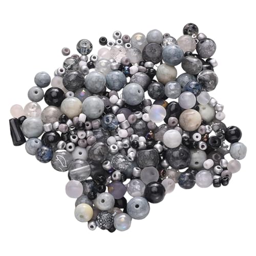 predolo Glasperlen Zur Schmuckherstellung, Gemischte Glasperlen, Perlenhandwerk, 30 G Perlenkettenherstellung in Gemischten Farben, Schwarz von predolo