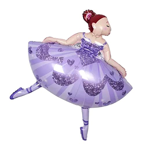 predolo Großer Ballett-Tänzerin Ballerina Ballon für Kinderparty, Lila, 77 x 99 cm von predolo