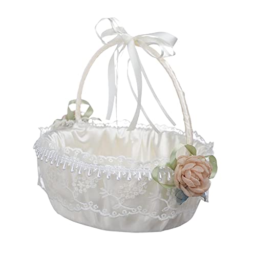 predolo Hochzeitskörbe, Blumenkorb für romantische Anlässe, Tragbarer Korb in zartem Rosa, Rose predolo Hochzeitskörbe, Blumenkorb für romantische Anlässe, Tragbarer Korb in zartem Rosa, Rose von predolo