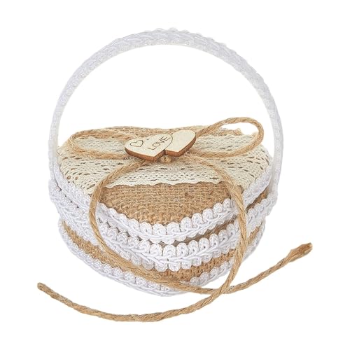 predolo Hochzeitsringträgerbox, tragbarer Korb für Blumenmädchen, Aufbewahrungslösung für Partys und Anträge, 10cmx9.5cm predolo Hochzeitsringträgerbox, tragbarer Korb für Blumenmädchen, Aufbewahrungslösung für Partys und Anträge, 10cmx9.5cm von predolo