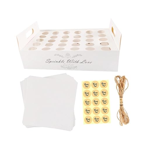 predolo Konfetti Kegel Tablett Set für Festliche Anlässe, Weiß und 30 Löcher von predolo