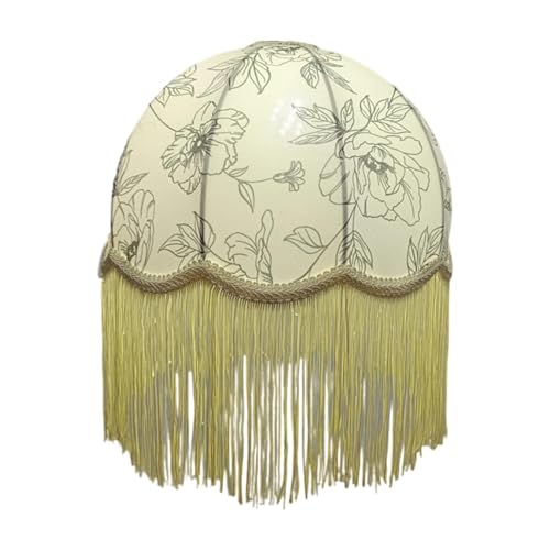 predolo Lampenschirm Pendellampenschirm Wandleuchtenabdeckung Stehlampenabdeckung Stilvoller Stoffschirm für E27 Leuchten für Esszimmer Teestube Und, mit Quaste32cmx28cm von predolo