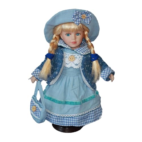 predolo Porzellanpuppe Sammlerstück Dekorative Porzellan Puppen Frau Keramikfigur mit Edler Kleidung Und Feinen Gesichtszügen für Geschenk Sammlung, Blau predolo Porzellanpuppe Sammlerstück Dekorative Porzellan Puppen Frau Keramikfigur mit Edler Kleidung Und Feinen Gesichtszügen für Geschenk Sammlung, Blau von predolo