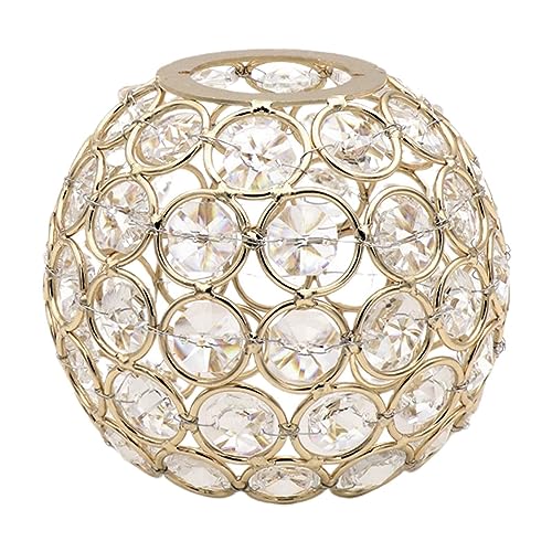 predolo Runder Lampenschirm, Kristall-Lampenschirm, Bibliothek, Nachttischlampe, zum Aufstecken, Klassische, glänzende, antike Lampe, Kronleuchter, Gold predolo Runder Lampenschirm, Kristall-Lampenschirm, Bibliothek, Nachttischlampe, zum Aufstecken, Klassische, glänzende, antike Lampe, Kronleuchter, Gold von predolo