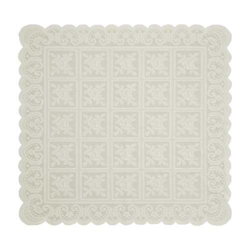 predolo Tischdecke, Tischschutz, Schöne Foto Requisiten, Geschenke, Beige, Weiß, Staubdicht, für Party, Esszimmer, Jubiläum, Küche, Picknick, 90cmx90cm von predolo