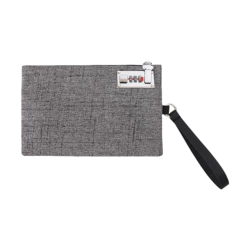 predolo Verschließbare Handtasche, Geldaufbewahrung, Handtasche, Büro Datei Organizer, Passwortschloss, Dokumententasche für Briefmarken, Telefon, Reisen, Bür, Grau predolo Verschließbare Handtasche, Geldaufbewahrung, Handtasche, Büro Datei Organizer, Passwortschloss, Dokumententasche für Briefmarken, Telefon, Reisen, Bür, Grau von predolo