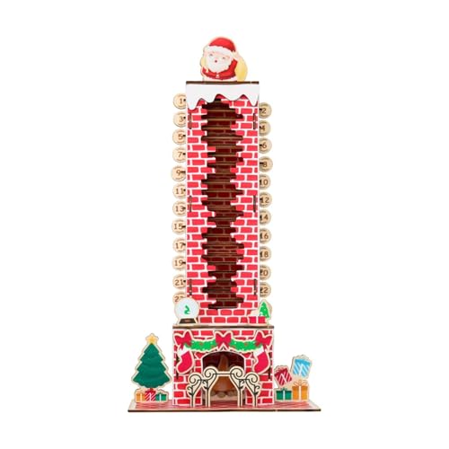predolo Weihnachts Adventskalender Aus Holz, Ornament 24 Tage für Bücherregal, Büro, von predolo