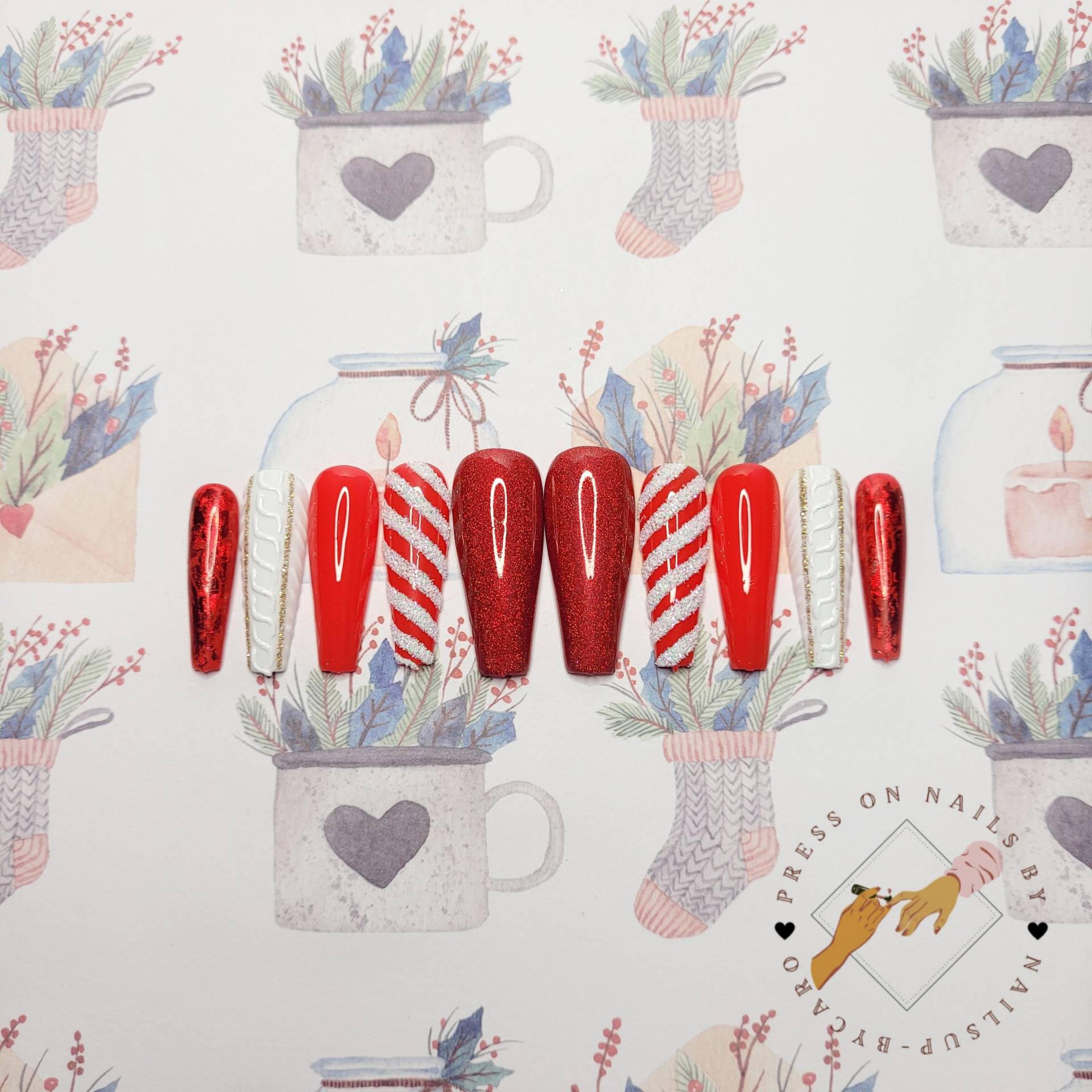 Cozy Christmas - Press On Nails Long Ballerina Cozy Christmas - Press On Nails Long Ballerina von pressonsbycaro
