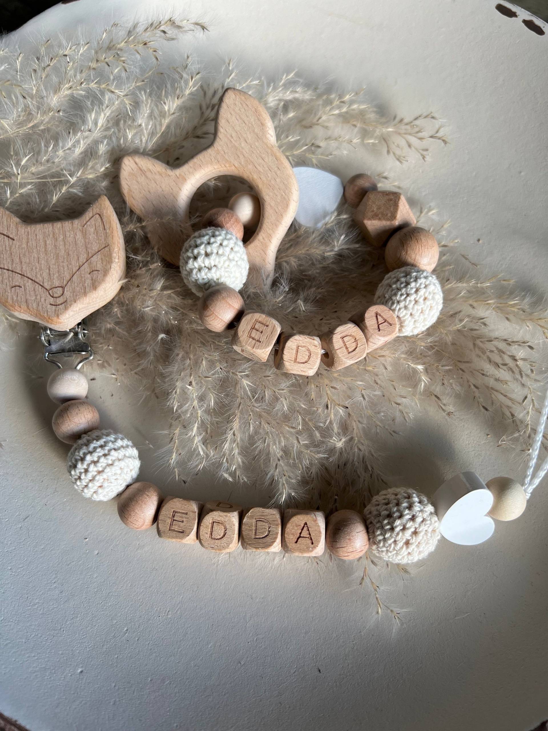 Geschenkset| Schnullerkette Mit Name | Greifling Holz Geschenkset| Schnullerkette Mit Name | Greifling Holz von prettylittleJeMa