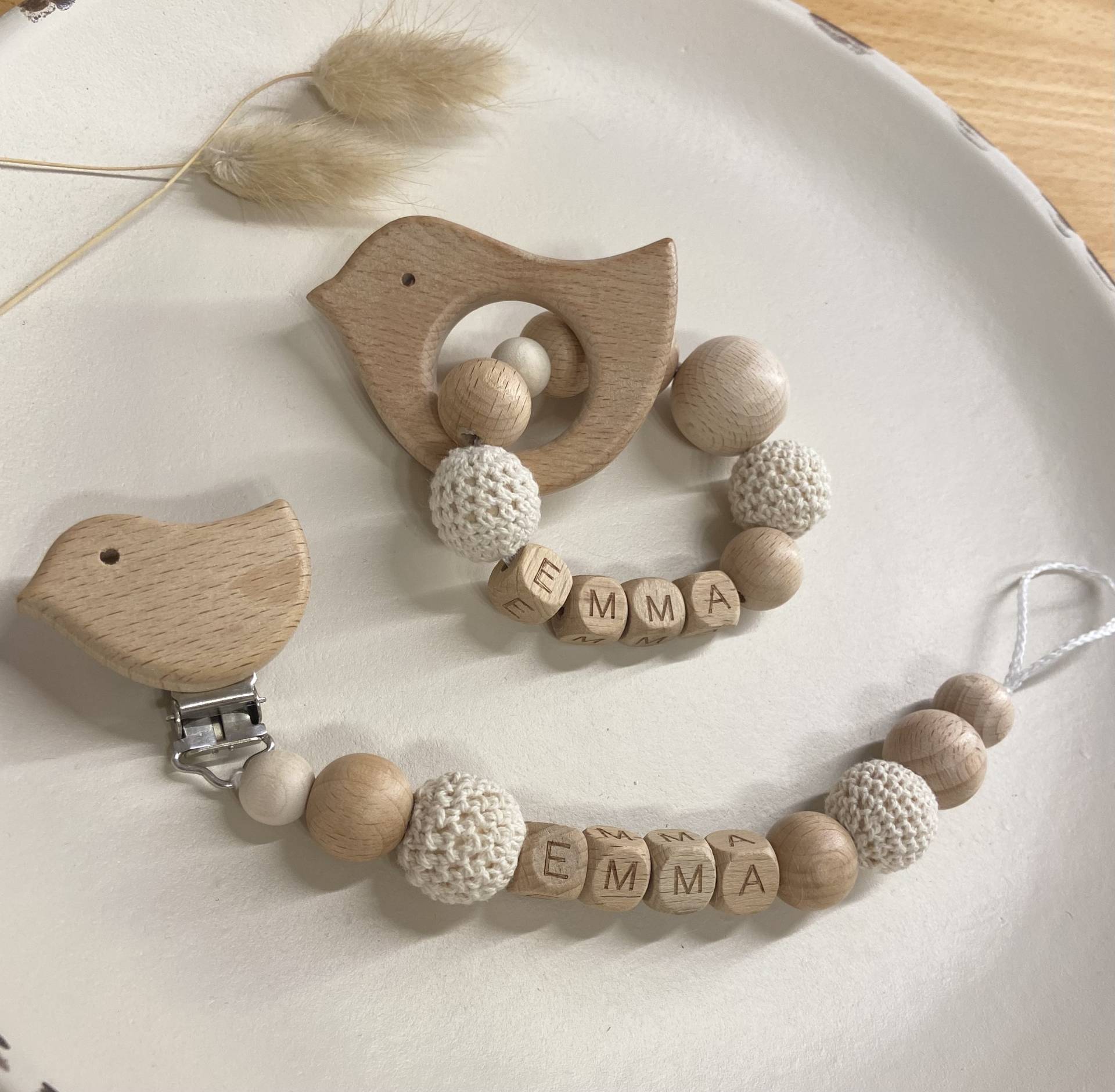Geschenkset | Schnullerkette Mit Name Greifling Personalisiert Geschenkset | Schnullerkette Mit Name Greifling Personalisiert von prettylittleJeMa