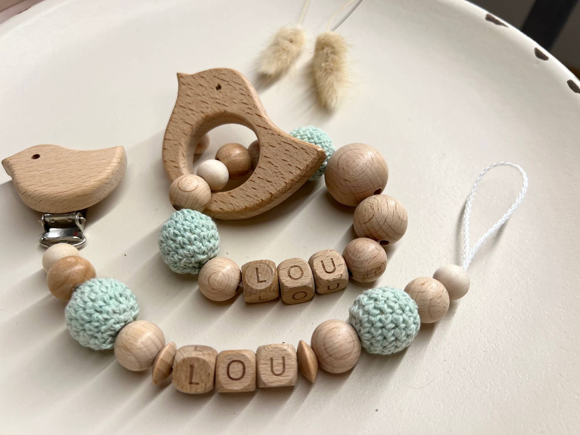 Geschenkset| Schnullerkette Mit Name | Greifling Personalisiert Geschenkset| Schnullerkette Mit Name | Greifling Personalisiert von prettylittleJeMa