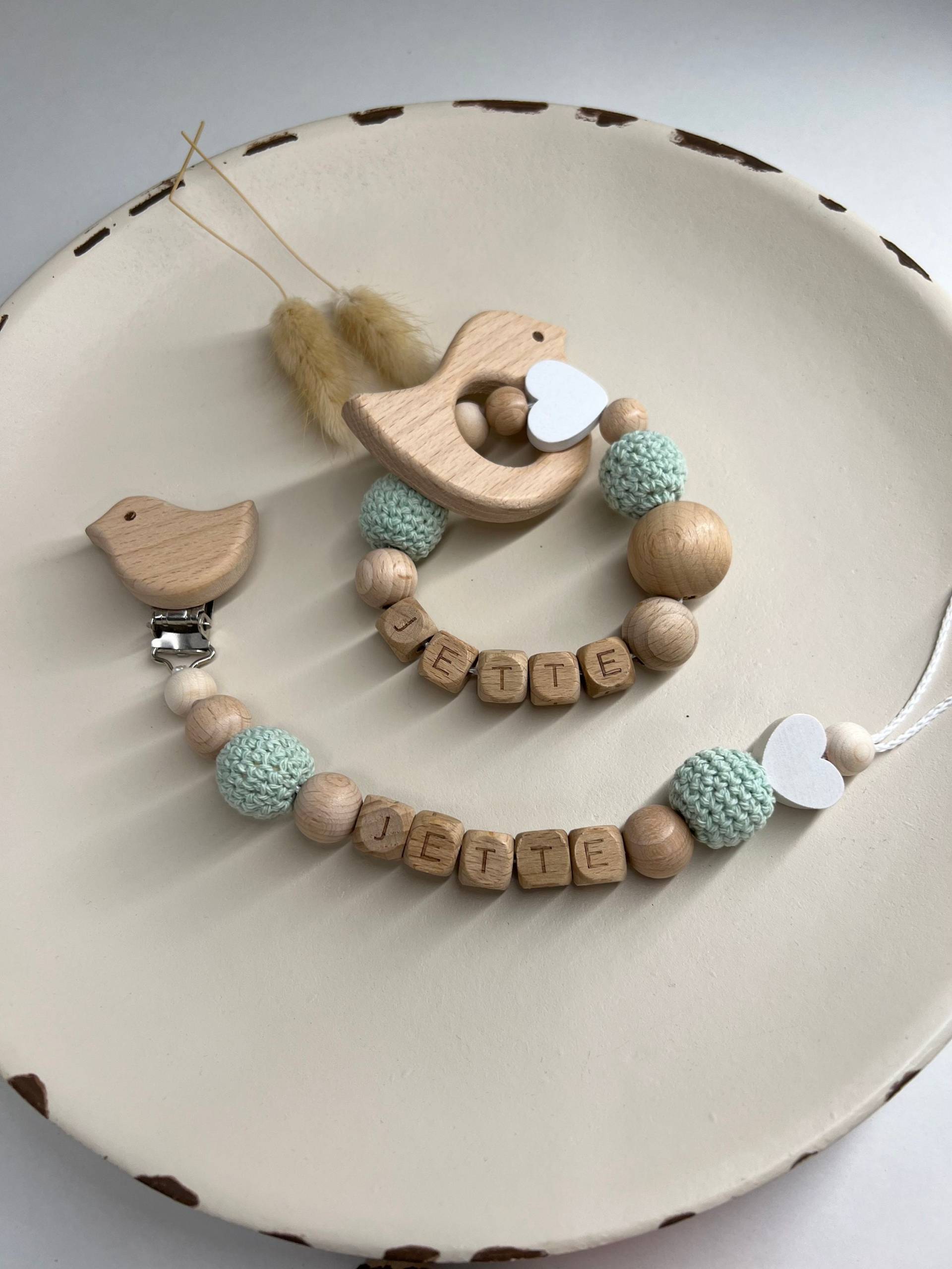 Geschenkset| Schnullerkette Mit Name | Greifling Personalisiert Geschenkset| Schnullerkette Mit Name | Greifling Personalisiert von prettylittleJeMa