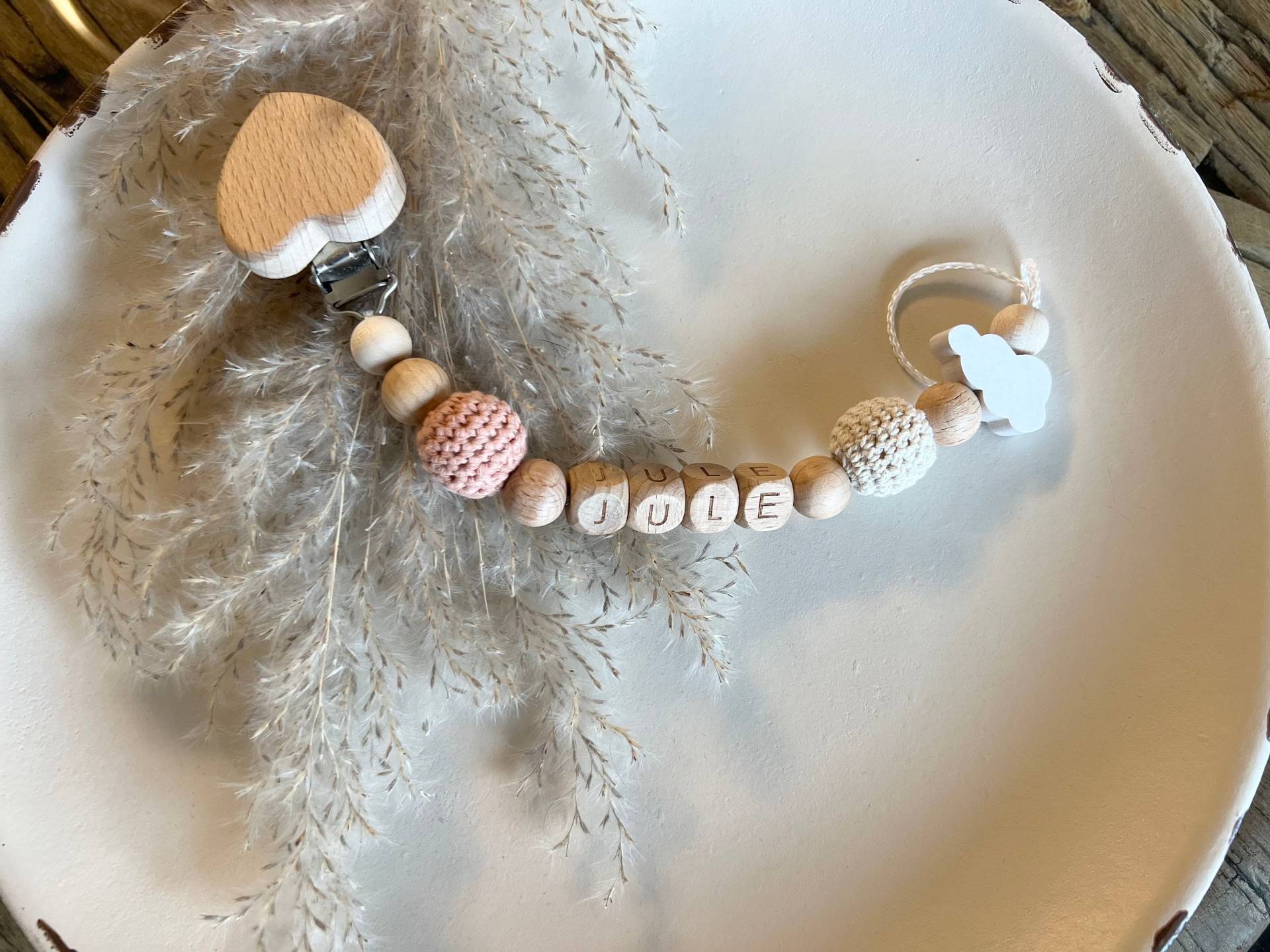 Schnullerkette Personalisiert | Mit Name Und Wolke Handgemacht Schnullerkette Personalisiert | Mit Name Und Wolke Handgemacht von prettylittleJeMa