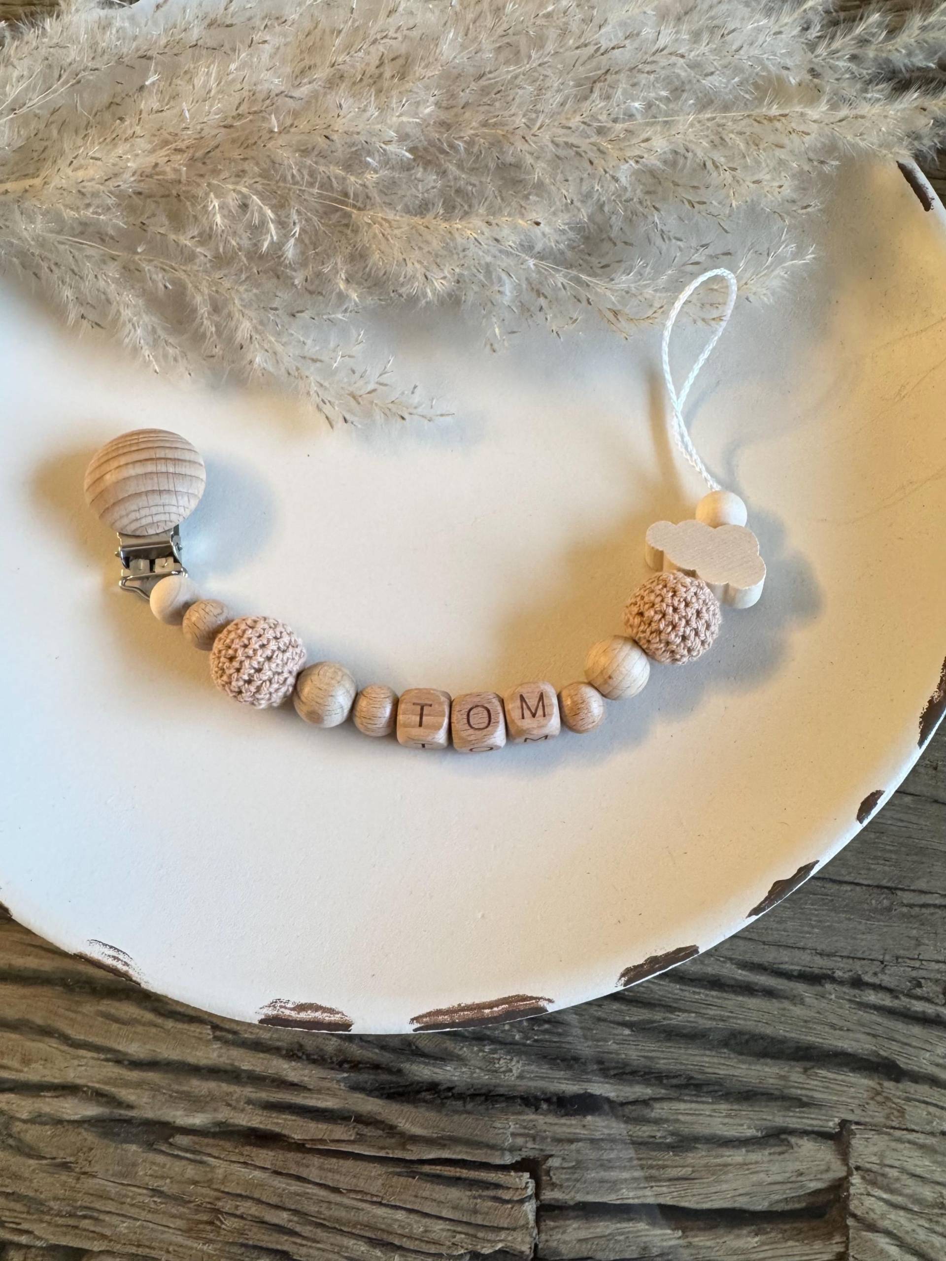Schnullerkette Personalisiert | Mit Name Und Wolke Handgemacht Schnullerkette Personalisiert | Mit Name Und Wolke Handgemacht von prettylittleJeMa