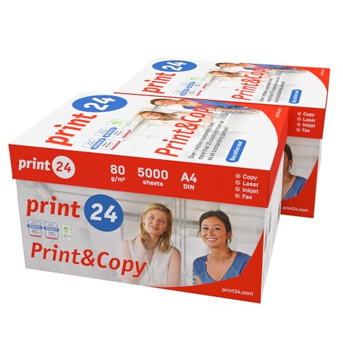 print24 Druckerpapier Kopierpapier 10000 Blatt 20 x 500 A4 80g Premium Hochweiß CIE 160 Testsieger PEFC Umweltzertifikat print24 Druckerpapier Kopierpapier 10000 Blatt 20 x 500 A4 80g Premium Hochweiß CIE 160 Testsieger PEFC Umweltzertifikat von print24