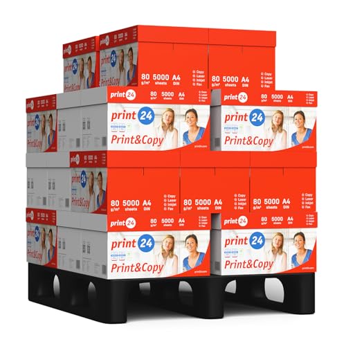 print24 Druckerpapier Kopierpapier 125000 Blatt 25 x 5000 A4 80g Premium Hochweiß CIE 160 PEFC Umweltzertifikat print24 Druckerpapier Kopierpapier 125000 Blatt 25 x 5000 A4 80g Premium Hochweiß CIE 160 PEFC Umweltzertifikat von print24