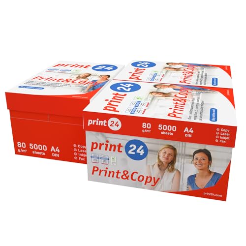 print24 Druckerpapier Kopierpapier 15000 Blatt 30 x 500 A4 80g Premium Hochweiß CIE 160 Testsieger PEFC Umweltzertifikat print24 Druckerpapier Kopierpapier 15000 Blatt 30 x 500 A4 80g Premium Hochweiß CIE 160 Testsieger PEFC Umweltzertifikat von print24