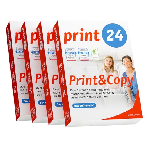 print24 Druckerpapier Kopierpapier 500-150000 Blatt A4 80g Premium Hochweiß CIE 160 PEFC Umweltzertifikat (2.000 Blatt) von print24
