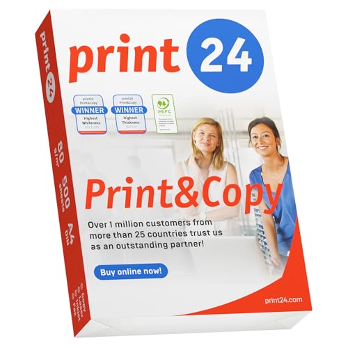 print24 Druckerpapier Kopierpapier 500 Blatt 1 x 500 A4 80g Premium Hochweiß CIE 160 Testsieger PEFC Umweltzertifikat print24 Druckerpapier Kopierpapier 500 Blatt 1 x 500 A4 80g Premium Hochweiß CIE 160 Testsieger PEFC Umweltzertifikat von print24