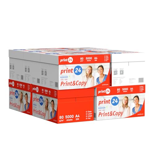 print24 Druckerpapier Kopierpapier 50000 Blatt 100 x 500 A4 80g Premium Hochweiß CIE 160 Testsieger PEFC Umweltzertifikat print24 Druckerpapier Kopierpapier 50000 Blatt 100 x 500 A4 80g Premium Hochweiß CIE 160 Testsieger PEFC Umweltzertifikat von print24