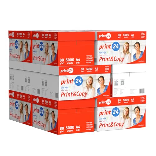 print24 Druckerpapier Kopierpapier 75000 Blatt 150 x 500 A4 80g Premium Hochweiß CIE 160 Testsieger PEFC Umweltzertifikat print24 Druckerpapier Kopierpapier 75000 Blatt 150 x 500 A4 80g Premium Hochweiß CIE 160 Testsieger PEFC Umweltzertifikat von print24
