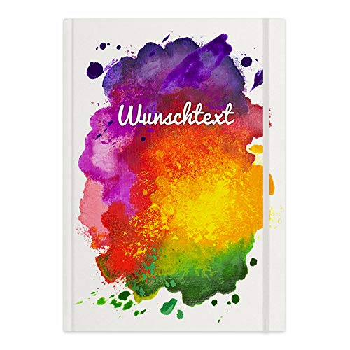 printplanet® - Notizbuch mit Name oder Text selbst gestalten - A4 Tagebuch personalisieren und bedrucken - Motiv: Colorpaint von printplanet