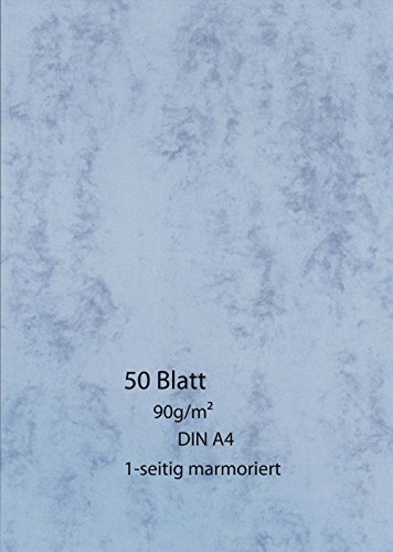 Marmor-Papier 50 Blatt - einseitig - blau - 90g - A4 Marmor-Papier 50 Blatt - einseitig - blau - 90g - A4 von pripa