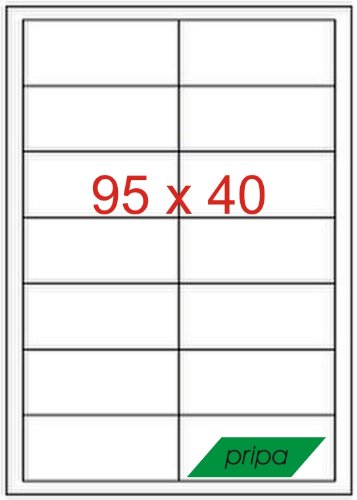 pripa - Etiketten 95 x 40 mm - 14 Stueck auf A4-200 Blatt A4 selbstklebende Etiketten pripa - Etiketten 95 x 40 mm - 14 Stueck auf A4-200 Blatt A4 selbstklebende Etiketten von pripa