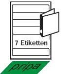 pripa Etiketten für Ordnerrücken schmal 190 x 38 mm, 25 Blatt A4 selbstklebende Etiketten. Der Einzelbogen ist aufgeteilt in 7 Etiketten pro Bogen = 175 Etiketten/Pack von pripa