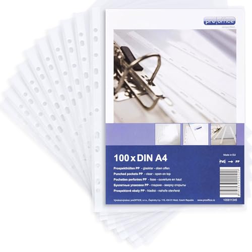 proOffice Prospekthüllen A4, Premium, Extra stark, 0,08 mm, Glasklar, 100 Stück proOffice Prospekthüllen A4, Premium, Extra stark, 0,08 mm, Glasklar, 100 Stück von proOFFICE