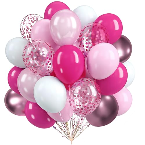 Rosa und weiße Luftballons, 30,5 cm, schöne rosa Metallic-Roségold mit hellrosa Luftballons für Mädchen, Geburtstagsdekoration, Brautparty, Hochzeit, Junggesellinnenabschied, Babyparty, 65 Stück Rosa und weiße Luftballons, 30,5 cm, schöne rosa Metallic-Roségold mit hellrosa Luftballons für Mädchen, Geburtstagsdekoration, Brautparty, Hochzeit, Junggesellinnenabschied, Babyparty, 65 Stück von profiwoab