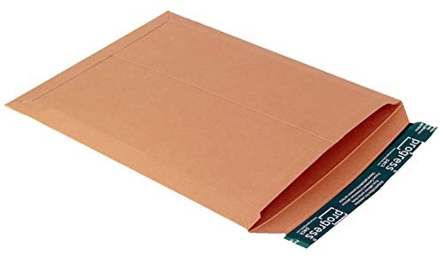 100 Stück progressPACK Versandtasche aus Vollpappe, DIN A4+, 237 x 342 x bis 30 mm, 100-er Pack, braun PP V04.04 von progressPack
