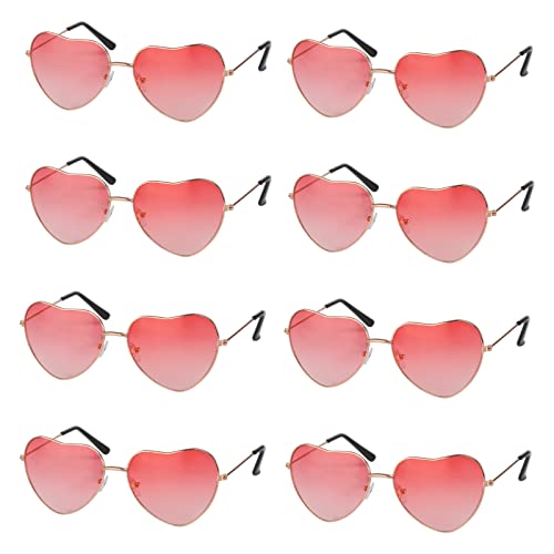 prota Herz Brille, 8 Paare Rosa Herzbrille Herz Geformt Sonnenbrille Retro Kostümbrille Partybrille, Hippie Brille für 60er 70er 80er 90er für Musik im Freien Party Bar Nachtclub prota Herz Brille, 8 Paare Rosa Herzbrille Herz Geformt Sonnenbrille Retro Kostümbrille Partybrille, Hippie Brille für 60er 70er 80er 90er für Musik im Freien Party Bar Nachtclub von prota