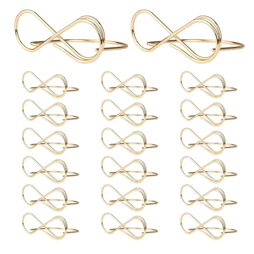 prtsftrb Gold Metall Hochzeit Tischkartenhalter, Sitzetiketten Tischkartenclips Kartenhalter, menükartenhalter für Tischdekoration, Hochzeit Party und Geburtstag（20 Stück） von prtsftrb