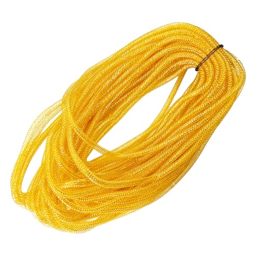 pson 1 Rolle 22 Meter 8 mm Netzband, dekoratives Netzrohr für Handwerk, Kränze, Party, Hochzeit und Feiertagsdekorationen (Gold) von pson