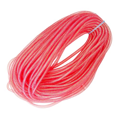 pson 1 Rolle 22 Meter 8 mm Netzband, dekoratives Netzrohr für Handwerk, Kränze, Party, Hochzeit und Feiertagsdekorationen (rot) von pson