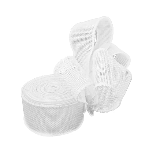 pson 1 Rolle 4,9 cm x 9,1 m Juteband für Bastelarbeiten, Kränze, Hochzeitsdekorationen, Baumschleifen und Urlaubsdekoration (weiß) von pson